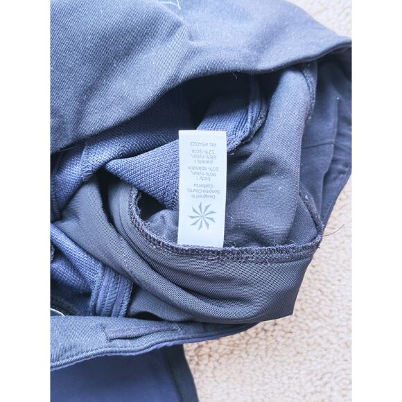 Athleta Highline Hybrid Summiter Leggings Black Navy Zip Pockets Small Athletic - Picture 5 of 8